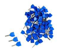 100 Uds tubo de doble alambre TE0508 7508 0,5~6.0mm² prensa en frío extremo cobre casquillo forma Terminal Tubular aislado(Blue,TE1508)