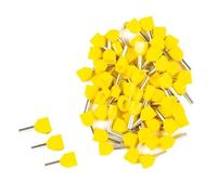 100 Uds tubo de doble alambre TE0508 7508 0,5~6.0mm² prensa en frío extremo cobre casquillo forma Terminal Tubular aislado(Yellow,TE6014)