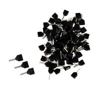 100 Uds tubo de doble alambre TE0508 7508 0,5~6.0mm² prensa en frío extremo cobre casquillo forma Terminal Tubular aislado(Black,TE4009)
