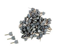 100 Uds tubo de doble alambre TE0508 7508 0,5~6.0mm² prensa en frío extremo de cobre casquillo en forma de tubo Terminal Tubular aislado(Grey,TE7508)