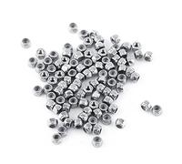 100 Uds Tuercas de Seguridad Tuerca de Brida Hexagonal Acero Inoxidable SS304 Tuerca de Seguridad con Inserto de Nailon (M2 (100 piezas/paquete)), Tuercas de Seguridad (M2 (100 piezas/paquete))
