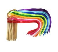 100 Uds. Varitas de cinta de seda, serpentinas con campana dorada, serpentinas de cinta rítmica for fiesta, recuerdos de boda, despedida de soltera, accesorios for fotos para la Boda(Multicolor)