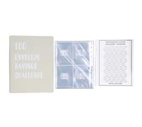 100 Umschläge Geldspar-Challenge, A5-Budgetbuch mit 25 transparenten Blättern, wiederverwendbares Spar-Challenge-Set für Familienfinanzmanagement und Bargeldorganisation (Verde)