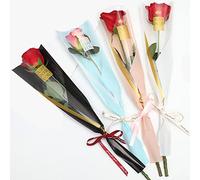 100 unidades/4 colores bolsa de embalaje de rosas individuales, suministros de ramo de floristería, impermeable bolsa de manga de ramo de flores, para boda, día de la madre, día de San Valentín