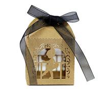 100 unidades Ángel baile perla papel hueco corte favorito regalo caja de caramelo almacenamiento con cinta bebé ducha boda fiesta suministros