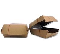 100 unidades, Caja Sándwich Mediano 12 x 12 cm. 100 unidades. Hamburguesa y Sándwich en Cartón Kraft Alimentario. Para Llevar.