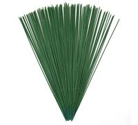 100 unidades de alambre floral, calibre 22 de 36 cm, tallo floral de calibre 22, tallo de alambre floral de 2 mm de diámetro, alambre de flor verde oscuro para manualidades