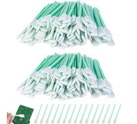 100 unidades de bastoncillos de limpieza, bastoncillos de algodón, largos, de poliéster estéril con el tejido suave, bastoncillos grandes para cámara, objetivo, impresora de inyección de tinta (122 x