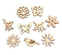 100 Unidades de Bosque Flores Animales Formas Plantas Rodajas de Madera Discos Adornos Colgantes Decoración Para Manualidades, Pintura, Colorear