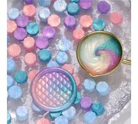 100 unidades de cera de almas de alma con purpurina, perlas de octágonos, sellado para sobres de sellos, invitaciones de boda