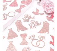 100 unidades de confeti de boda He Ask She Said Yes Confetti Novia Ducha Decoración de Mesa para Boda Fiesta Decoraciones Oro Rosa