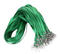 100 unidades de cordones verdes para el cuello, cordones de nylon para llaves, tarjetas de identificación, etiquetas de nombre y soportes de insignia con gancho giratorio, ideales para personal