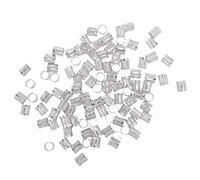 (100 unidades) de cuentas trenzadas para rastas, cierre de clip de metal ajustable para el cabello, accesorio decorativo para el cabello, 8 mm, color plateado