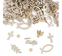 100 unidades de decoración para bautismo, decoración de mesa, bautizo, niño, niña, palomas de madera, comunión, decoración para esparcir peces para confirmación, confirmación, fiesta, decoración