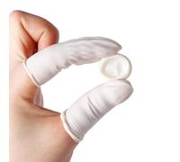 100 unidades de dedos antideslizantes de látex para reparación electrónica y arte de uñas, almohadillas de goma reutilizables para proteger contra el polvo y los arañazos, color blanco (blanco)