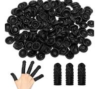 100 unidades de dedos antiestáticos para dedos, protección para el pulgar, látex negro, dedos de látex para cosméticos, medicina, reparación electrónica, procesamiento de alimentos