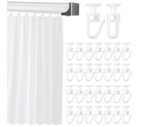 100 unidades de deslizadores de cortina, ganchos universales para cortinas, ganchos para riel, ganchos de cortina blancos, para cortinas de ducha, cortinas de ventana, cortinas de puerta