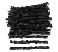 100 unidades de espirales para encuadernación, diámetro de 16 mm, 48 dientes, paso de 4:1, espinas de plástico PVC para papel A4, soporta hasta 140 hojas, compatible con máquinas (Negra)
