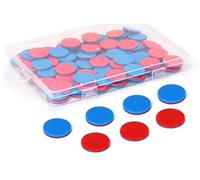 100 unidades de fichas reversibles de plástico rojo y azul, placas de cálculo para escuela primaria, matemáticas, matemáticas, fichas reversibles, para juegos educativos, tareas de cálculo, accesorios