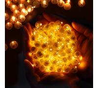 100 unidades de globos LED, mini globos de luz LED, globos redondos LED, globos de fiesta para cumpleaños, bodas, fiestas, Halloween, Navidad, decoración, carnaval, bar, club, blanco cálido