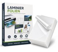 100 unidades de láminas gruesas para plastificar - Carteras DIN A4 - brillantes - transparentes 100 unidades - transparentes para la protección de documentos