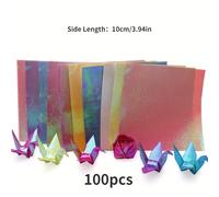 100 unidades de papel con glitter, origami de pájaro de , papel cuadrado a de 3.94 X 3.94 pulgadas