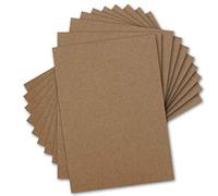 100 unidades de papel de estraza vintage DIN A4, 21 x 29,7 cm, 280 g, papel reciclado marrón natural, tarjetas individuales