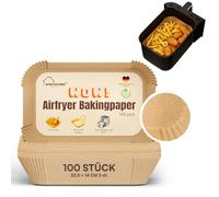 100 unidades de papel de horno para freidora de aire caliente Ninja Dual, doble cámara, superficie texturizada extra estable, compatible con Ninja AF300EU, AF400EU, SL400EU, AF500EU y Airfryer con