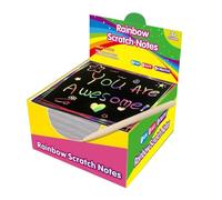100 unidades de papel para rascar para niños, arcoíris Magic Scratch off papel arte arte y juego de manualidades Scratch Note negro con 7 lápices de madera para rascar Set para dibujar y manualidades