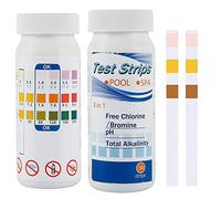100 unidades de probadores de piscinas, probadores de agua, tiras de prueba de pH 3 en 1, agua para piscinas, tiras reactivas, probador de spa, kit de prueba de agua potable para el valor de pH, cloro