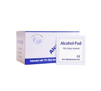 100 Unidades de Sábanas de Algodón Desinfectante con Alcohol Absorbente, Toallita Húmeda Suave para el Cuidado de Barrido de la Piel Al Aire Libre (WHITE)