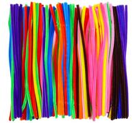 100 unidades limpiador de pipas multicolor para manualidades, 10 colores, alambre de chenilla, largo 30 cm x 6 mm, limpiador de pipas para limpieza de tuberías, manualidades para proyectos de