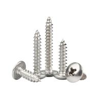 100 unidades, M2,304 Stainless Steel "+" Large Flat Head Tapping Screws (20 mm)