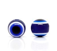 100 unidades Nazar Boncuk Boncugu redondas de 6/8/10 mm, ojo de boese, perlas de ojo azul, cuentas de ojo turco, amuleto de la suerte, decoración de pared, (8 mm)