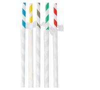100 unidades - Pajitas Rayadas Enfundadas Ø0,80X23,5 Cm Surtido Papel