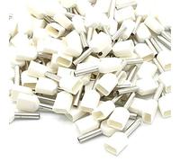 100 unids 0.5 mm blanco doble virolas terminales aisladas extremo terminal de cable