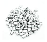 100 unids 1.2mm aluminio mangas de lazo de prensado manga doble tipo de virolas para cable de alambre cuerda colgante