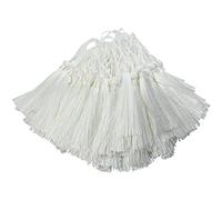 100 unids 13 cm / 5 Pulgadas Sedoso Hilo Marcador de Borlas con 2-pulgadas Cord Loop y Pequeño Nudo Chino Para la Fabricación de Joyas, Recuerdo, Marcadores, Artesanía DIY Accesorio (Blanco)