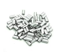 100 unids 2.5mm aluminio doble virolas mangas que prensan la manga del lazo para la cuerda de cable de alambre colgante