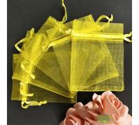 100 Unids Bolsa De Tul Bolsas Con Cordones 7x9/9x12/10x15cm Bolsas De Embalaje De Exhibición De Regalo De Joyería Bolsa De Regalo De Boda Sachet Bolsa De Organza 5z-amarillo-15x20cm-SH317-100-other