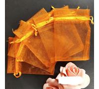 100 Unids Bolsa De Tul Bolsas Con Cordones 7x9/9x12/10x15cm Exhibición De Regalo De Joyería Bolsas De Embalaje Bolsa De Regalo De Boda Sachet Organza Bag 5z-orange-15x20cm-SH317-100-other