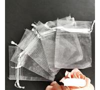 100 Unids Bolsa De Tul Bolsas Con Cordones 7x9/9x12/10x15cm Exhibición De Regalo De Joyería Bolsas De Embalaje Bolsa De Regalo De Boda Sachet Organza Bag 5z-grey-9x12 cm -SH313-100-other