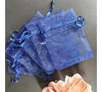 100 Unids Bolsa De Tul Bolsas Con Cordones 7x9/9x12/10x15cm Exhibición De Regalo De Joyería Bolsas De Embalaje Bolsa De Regalo De Boda Sachet Organza Bag 5z-navy blue-15x20cm-SH317-100-other