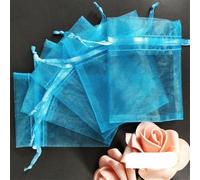 100 Unids Bolsa De Tul Bolsas Con Cordones 7x9/9x12/10x15cm Exhibición De Regalo De Joyería Bolsas De Embalaje Bolsa De Regalo De Boda Sachet Organza Bag 5z-lake blue-15x20cm-SH317-100-other