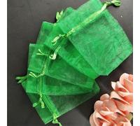 100 Unids Bolsa De Tul Bolsas Con Cordones 7x9/9x12/10x15cm Exhibición De Regalo De Joyería Bolsas De Embalaje Bolsa De Regalo De Boda Sachet Organza Bag 5z-Grass green-15x20cm-SH317-100-other