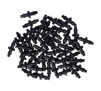 100 UNIDS Conector de Manguera de 2 Vías Accesorio de Riego por Goteo Adaptador Recto de Púas ABS para Jardín Granja Césped Invernadero Riego Negro 2.5cm 62g