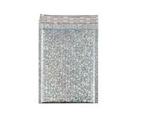 100 Unids Embalaje Bolsa de Envío Auto Sellado Negro Impermeable Bolsas de Mensajería Sobres de Burbuja Acolchados Bolsa de Sobres de Burbuja bolsas de envío-plateado-15 * 20cm