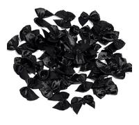 100 unids/Lote 2,5x2 cm Lazos de Cinta de poliéster Mini satén for Manualidades DIY Costura Fiesta hogar Decoraciones navideñas(Black)