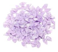 100 unids/Lote 2,5x2 cm Lazos de Cinta de poliéster Mini satén for Manualidades DIY Costura Fiesta hogar Decoraciones navideñas(Purple)