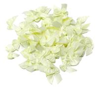100 unids/Lote 2,5x2 cm Lazos de Cinta de poliéster Mini satén for Manualidades DIY Costura Fiesta hogar Decoraciones navideñas(Yellow)